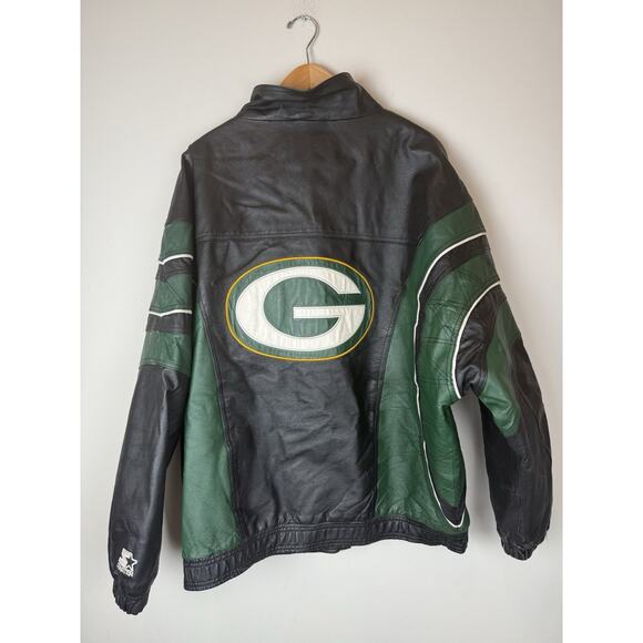 Vintage Green Bay Packers Starter Leather Jacket Pro Line Men’s Sz XXL - Picture 5 of 10